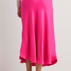 Boden Satin Hot Pink midi skirt
